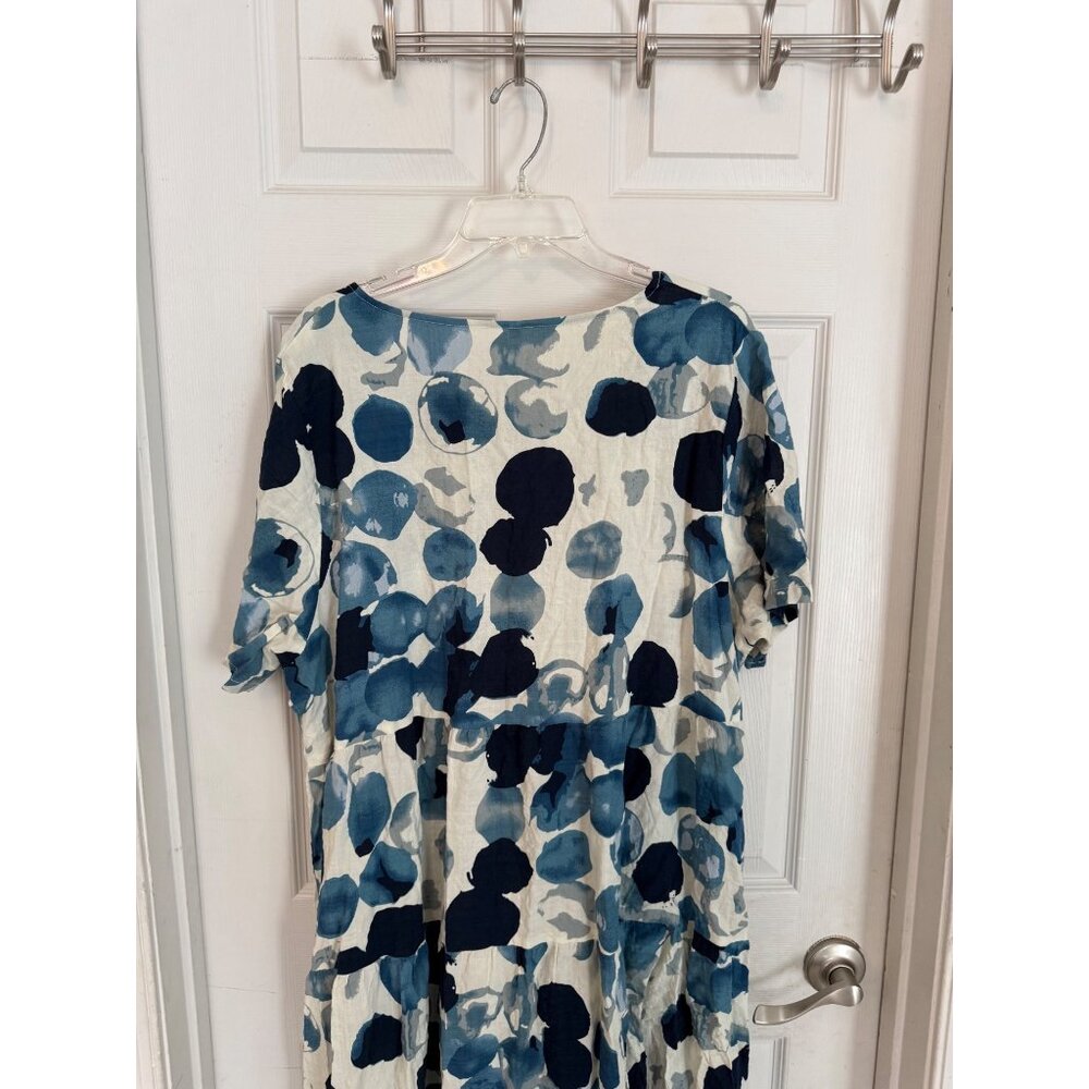Unbranded Blue & White Scoop Neck Short Sleeve Maxi Dress 2XL - Picture 6 of 6